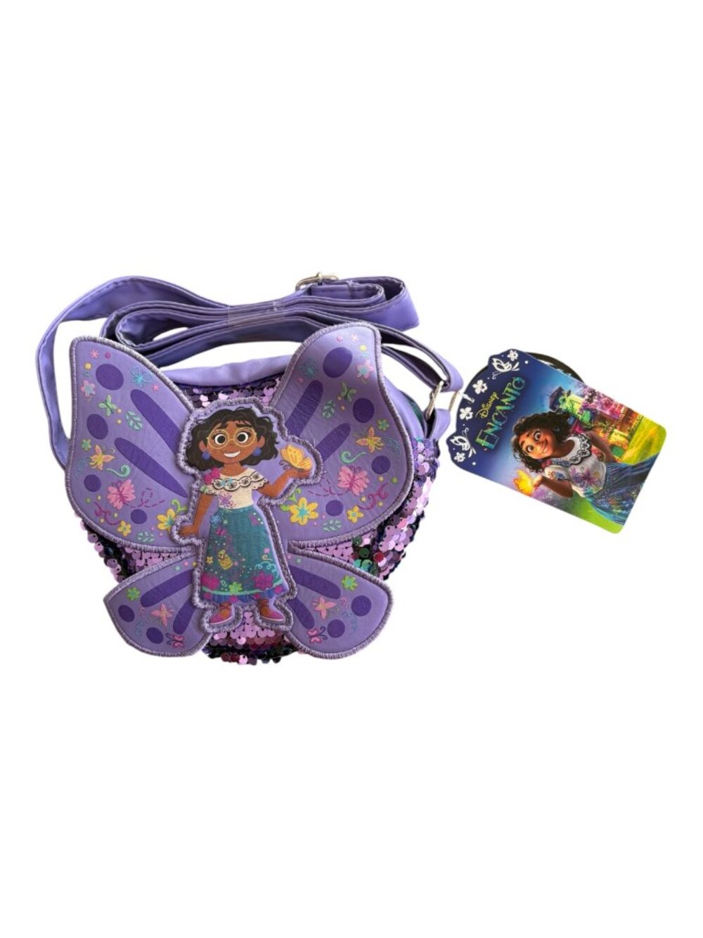 Disney Encanto Mirabel Purple Mini Butterfly Purse w/ Magic Sequins (2727-1)